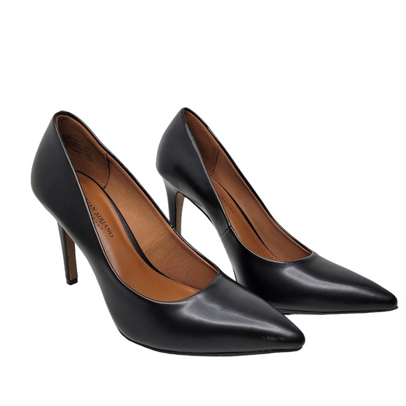 Christian Siriano Shoes - Christian Siriano Black Leather Habit Pointed Toe 3in Pumps Heels Stilettos
